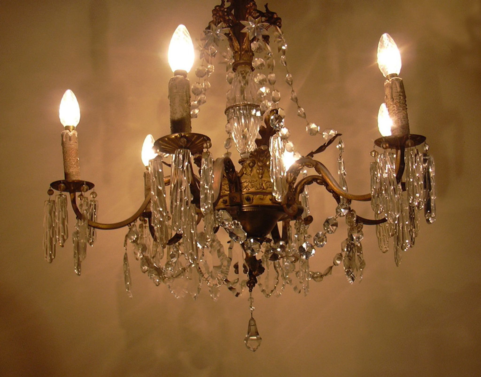 Chandelier, crystal bronze chandelier with dragon heads
