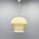 Mid-Century Opaline Glass Pendant Light with Brass Detail & Beads