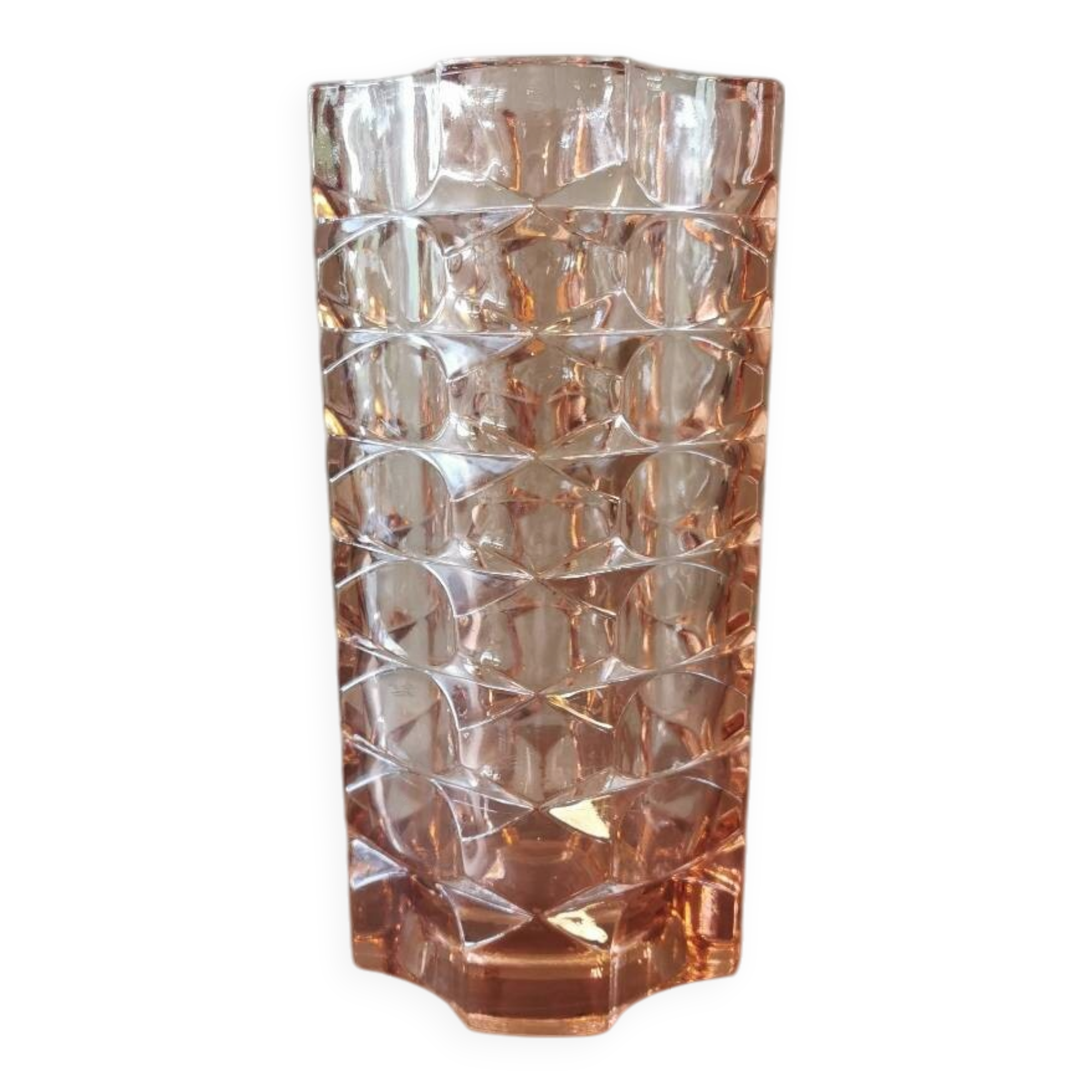 Vintage pink glass vase