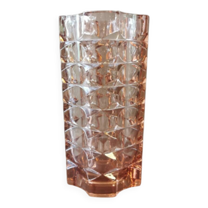Vase vintage en verre - rose
