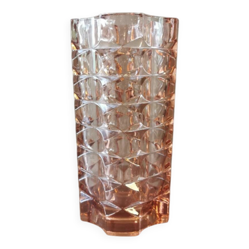 Vintage pink glass vase