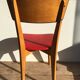 Old wood & vinyl red 60s vintage scandinavian chair