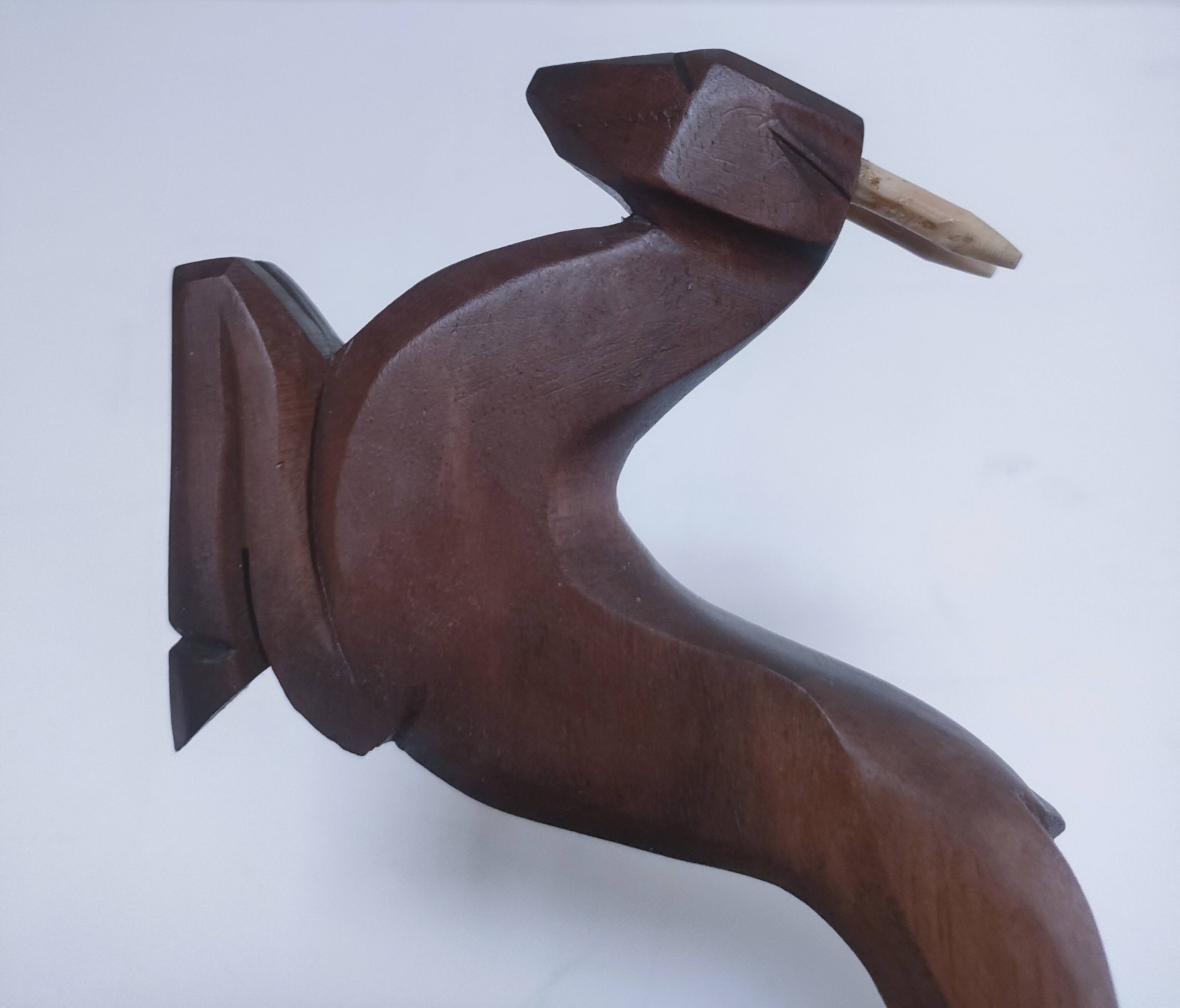 pair of art deco bookends in chamois wood