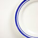 5 assiettes à dessert liseré bleu