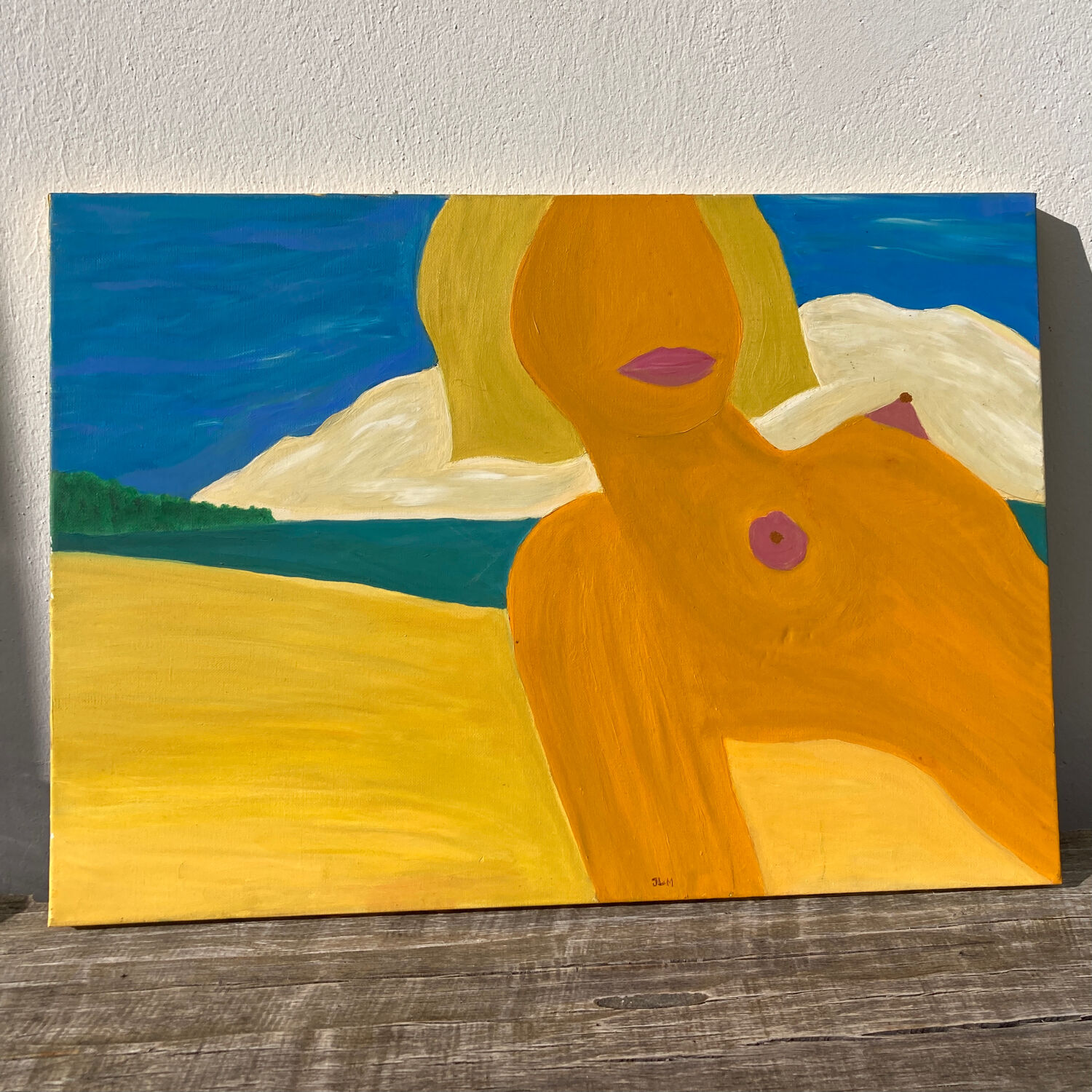 Abstract nude woman portrait