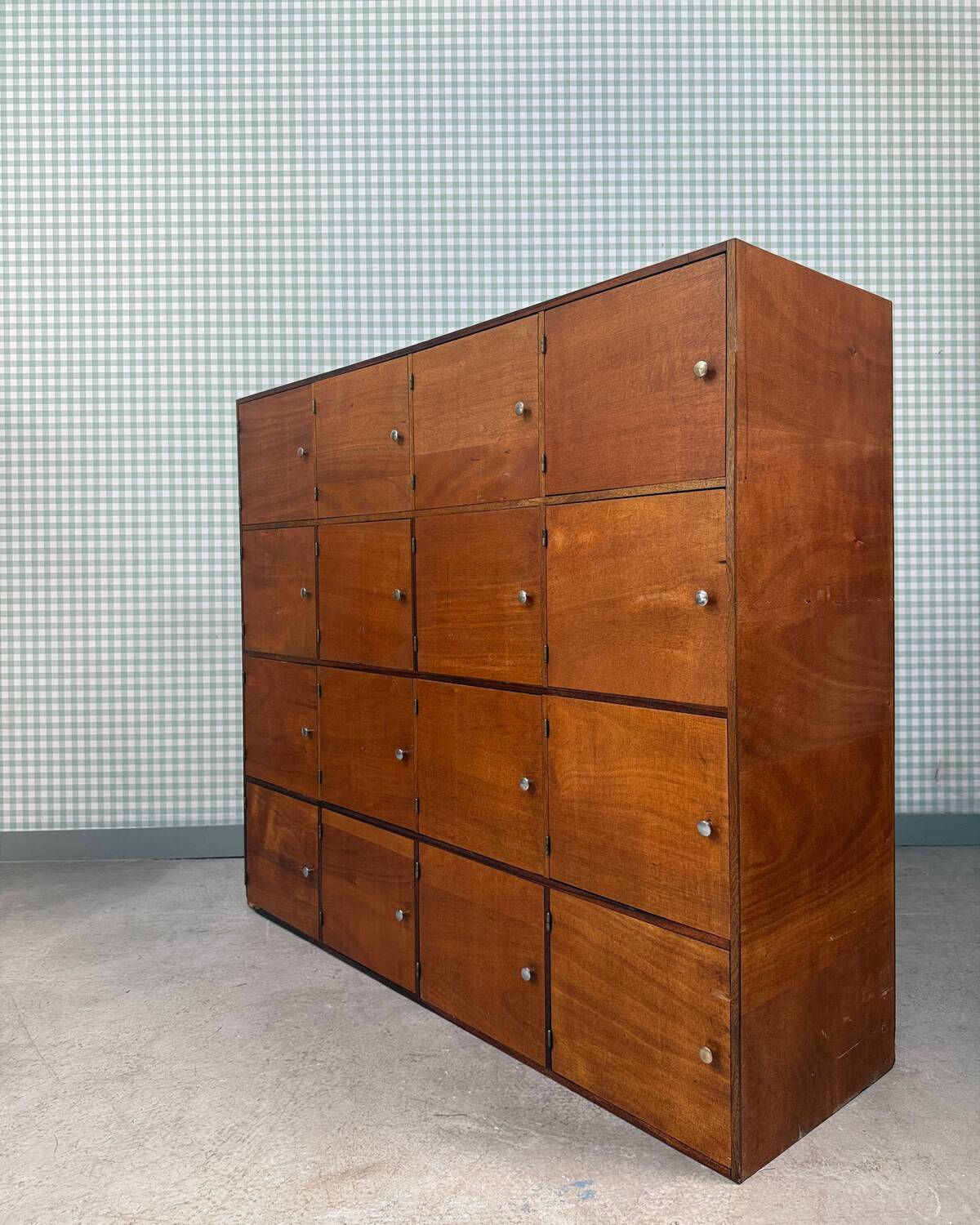 Large vintage wooden locker cabinet