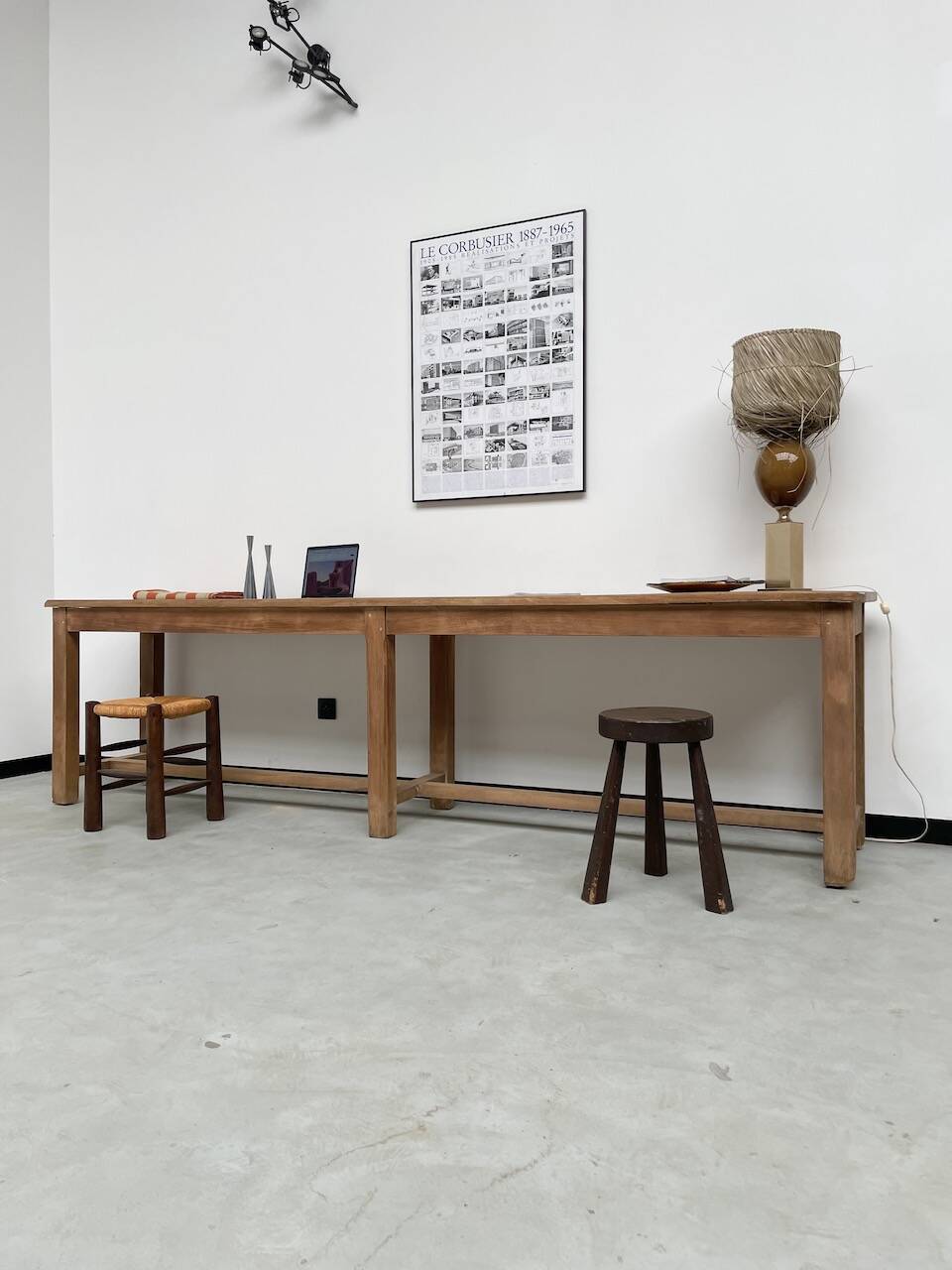 Oak console farm table 3m