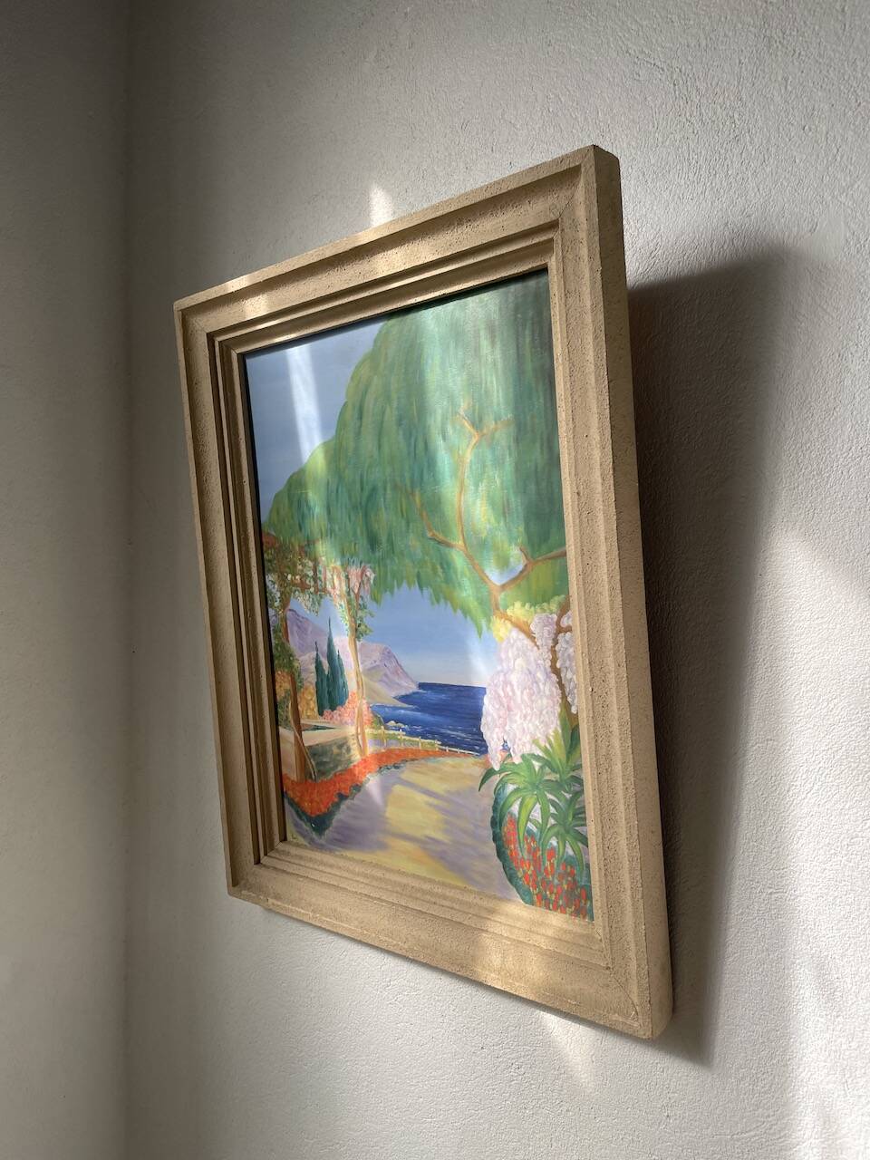 Oil on panel Sanary beach 1950