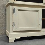 Old school library, white patinated two-body dresser, year 1888