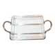 Beurrier en verre et métal argenté