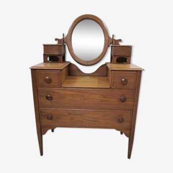 Commode coiffeuse anglaise en chêne