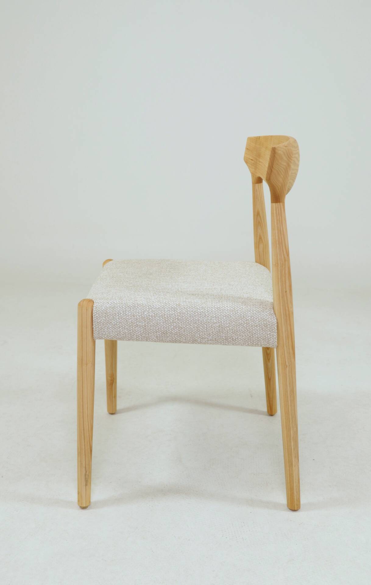 Pair of linen dining chairs