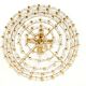 Brass and crystal chandelier, Sciolari design by Palwa, Germany, 1970s.