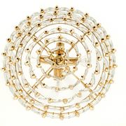 Brass and crystal chandelier, Sciolari design by Palwa, Germany, 1970s.
