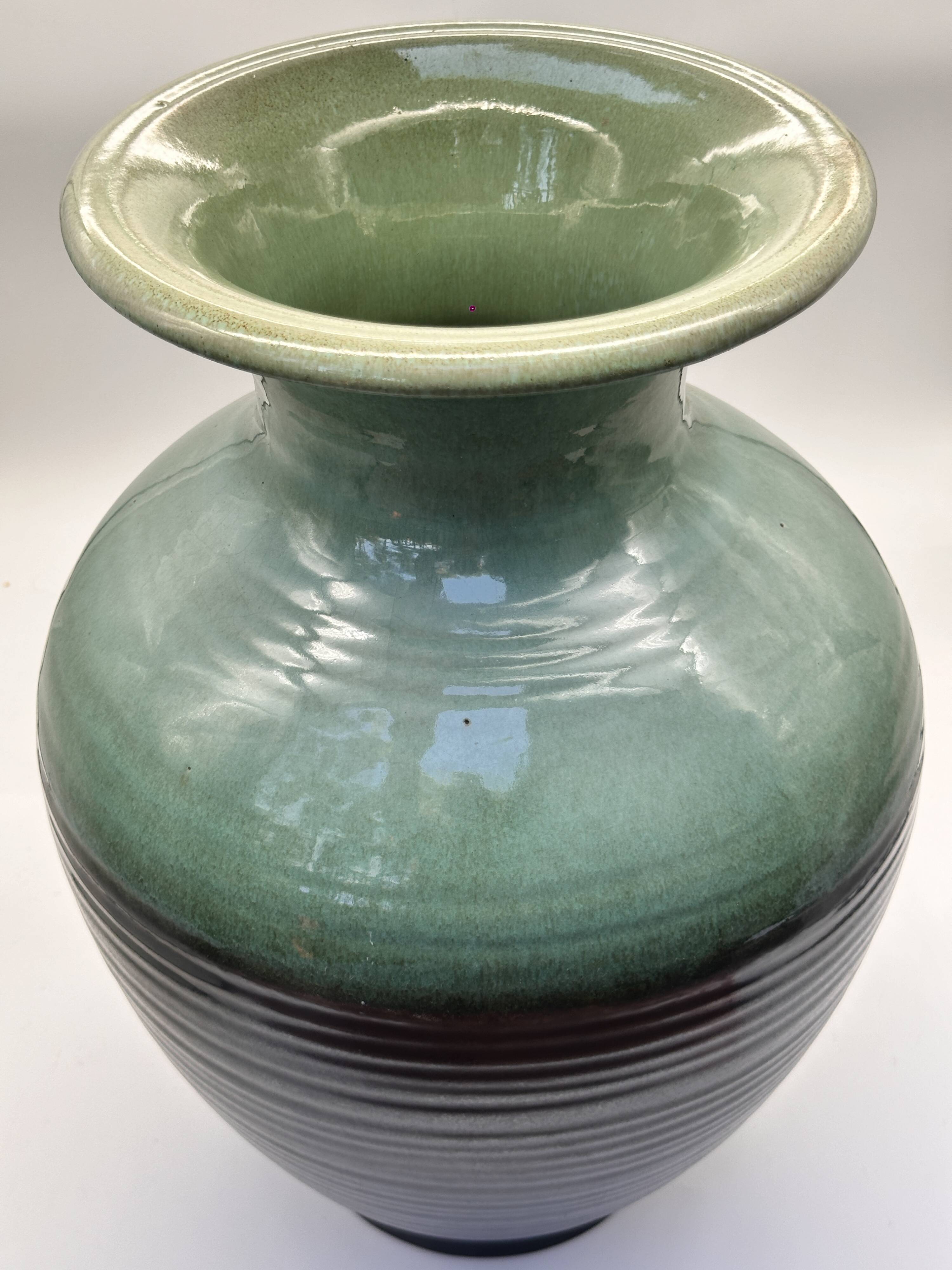 Large Ball-Shaped Ceramic Floor Vase from Karlsruher Majolika, West Germany, 1960s