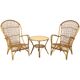 Vintage Set Rattan Chairs Armchairs Table Boho Design Sixties