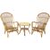 Vintage Set Rattan Chairs Armchairs Table Boho Design Sixties