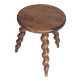 Spiral leg tripod stool
