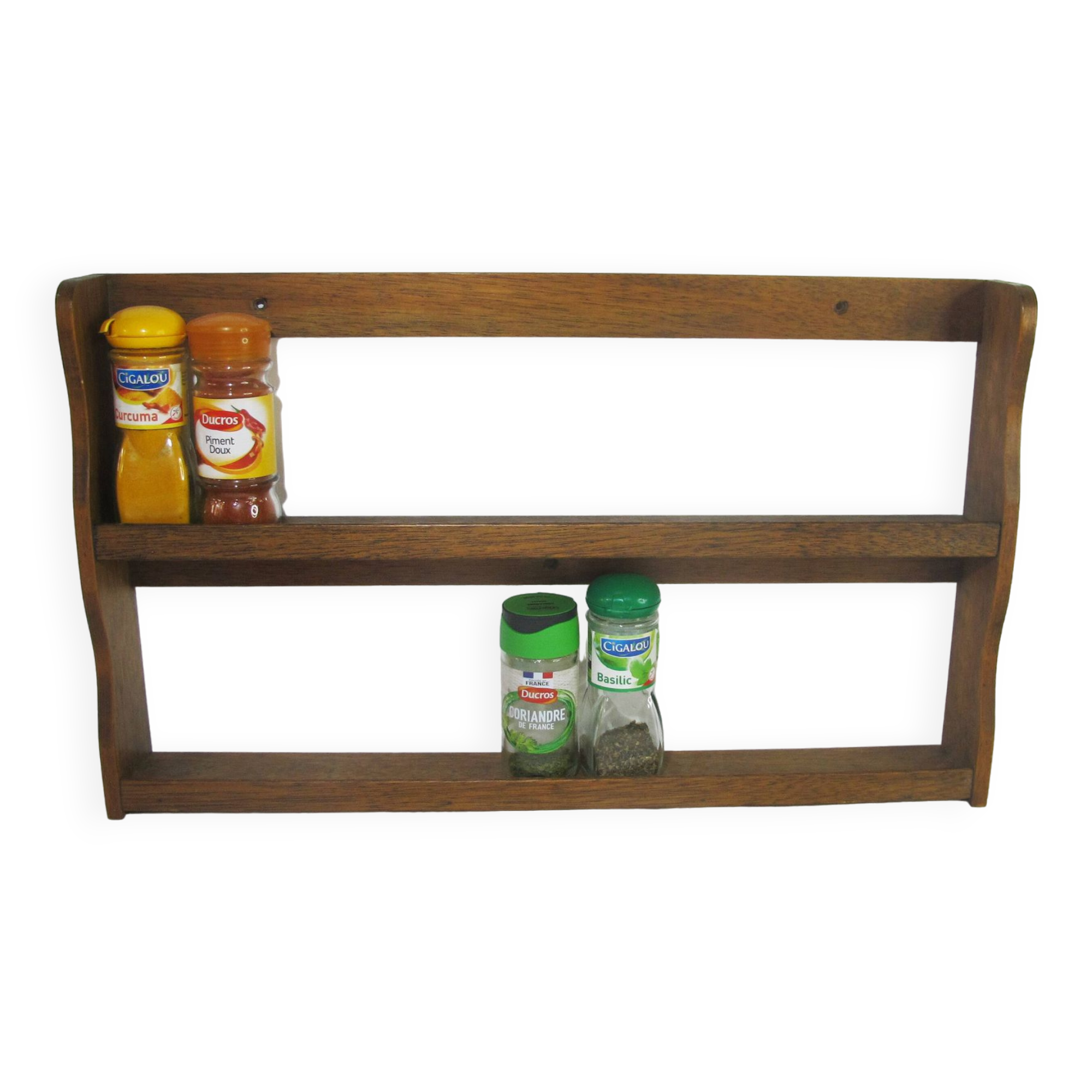 vintage oak wall spice rack