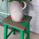 Green wooden stool