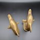 Pair of brass dolphins bookends