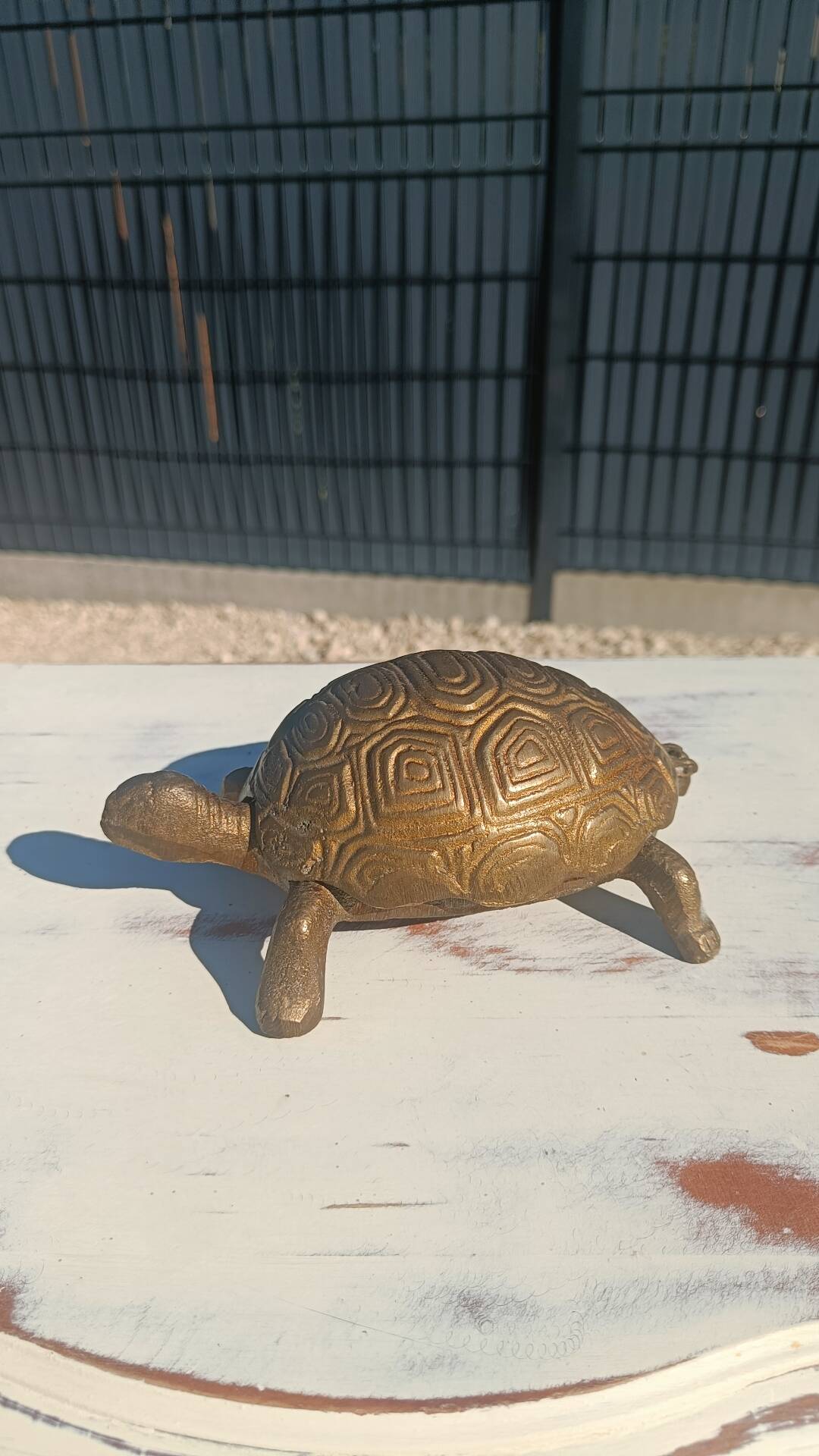 Vintage bronze turtle ashtray