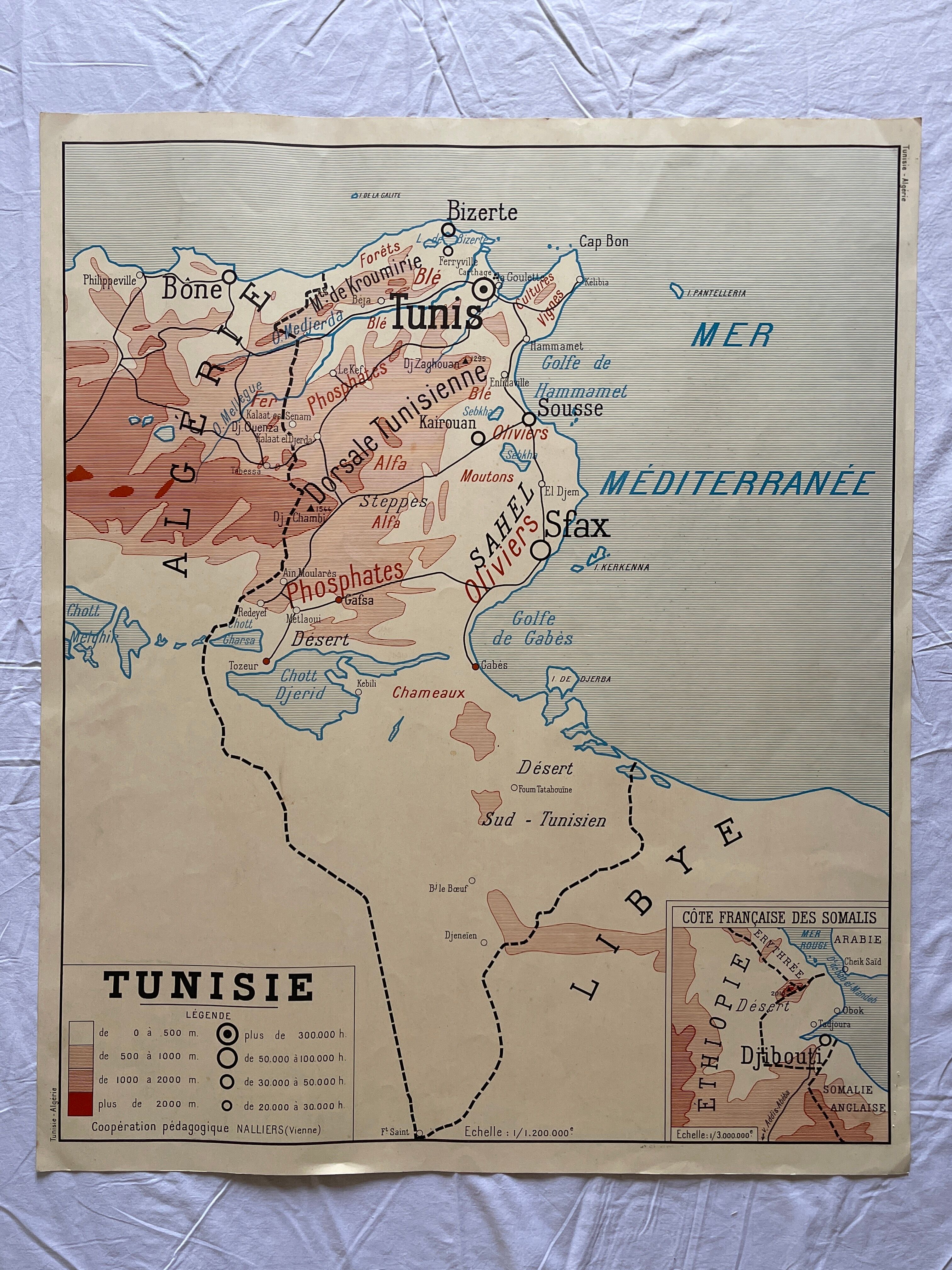 Old School Map 50/60s Algeria / Tunisia, Editions Rossignol