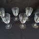 Set of 6 old crystal glasses cut for port or blanc wine