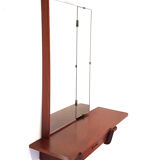 Wall mounted teak vanity table with mirror, 1960s