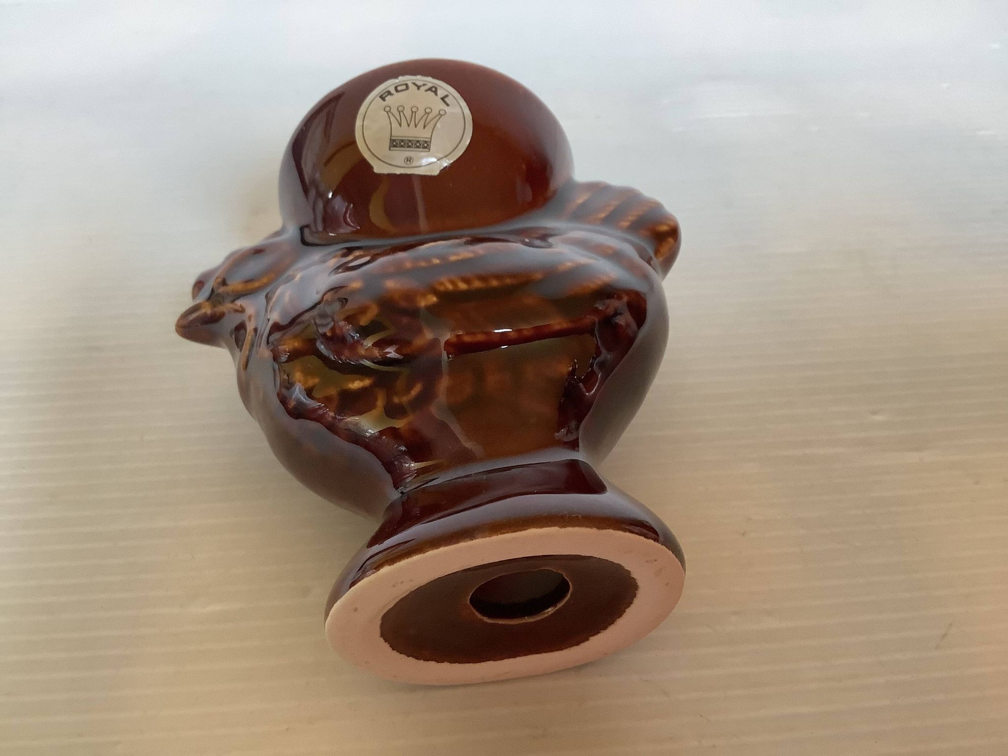 Coquetier poule marron royal keramiek
