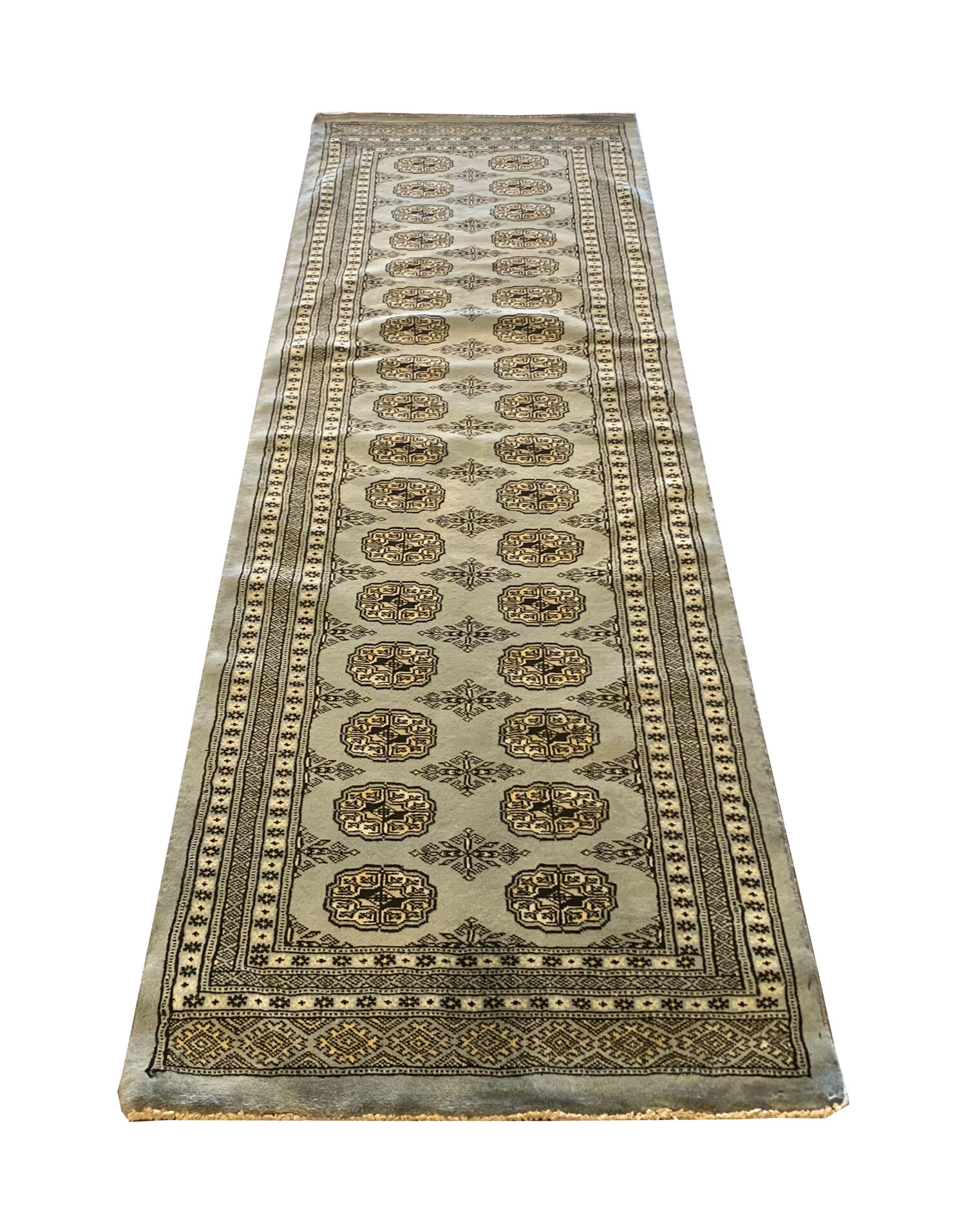 New grey bokhara runner rug - 78x234cm