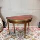 Table demi lune formant console et table de salle à manger en acajou d