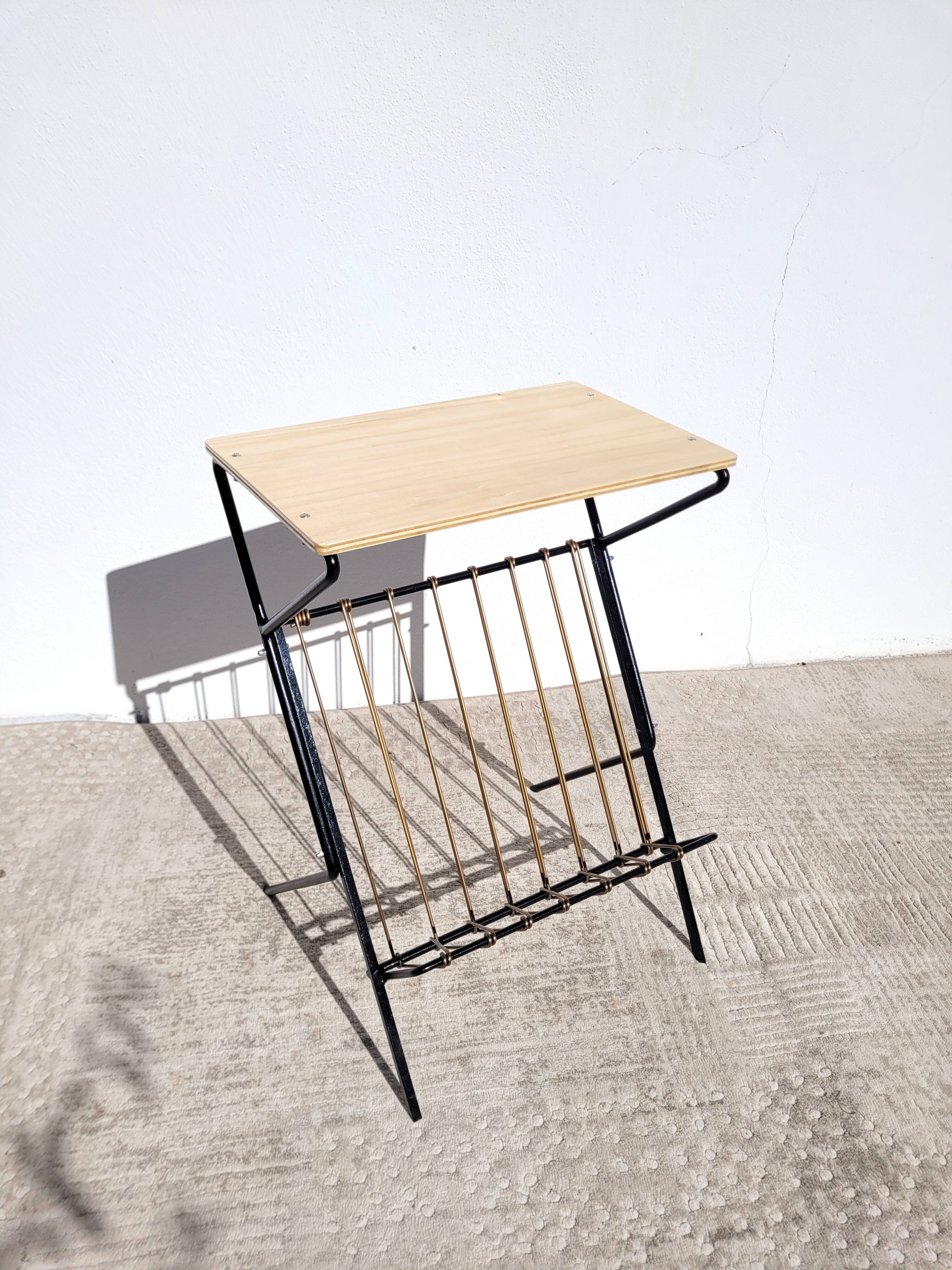 Scoubidou side table 1960 vintage saddle or end table