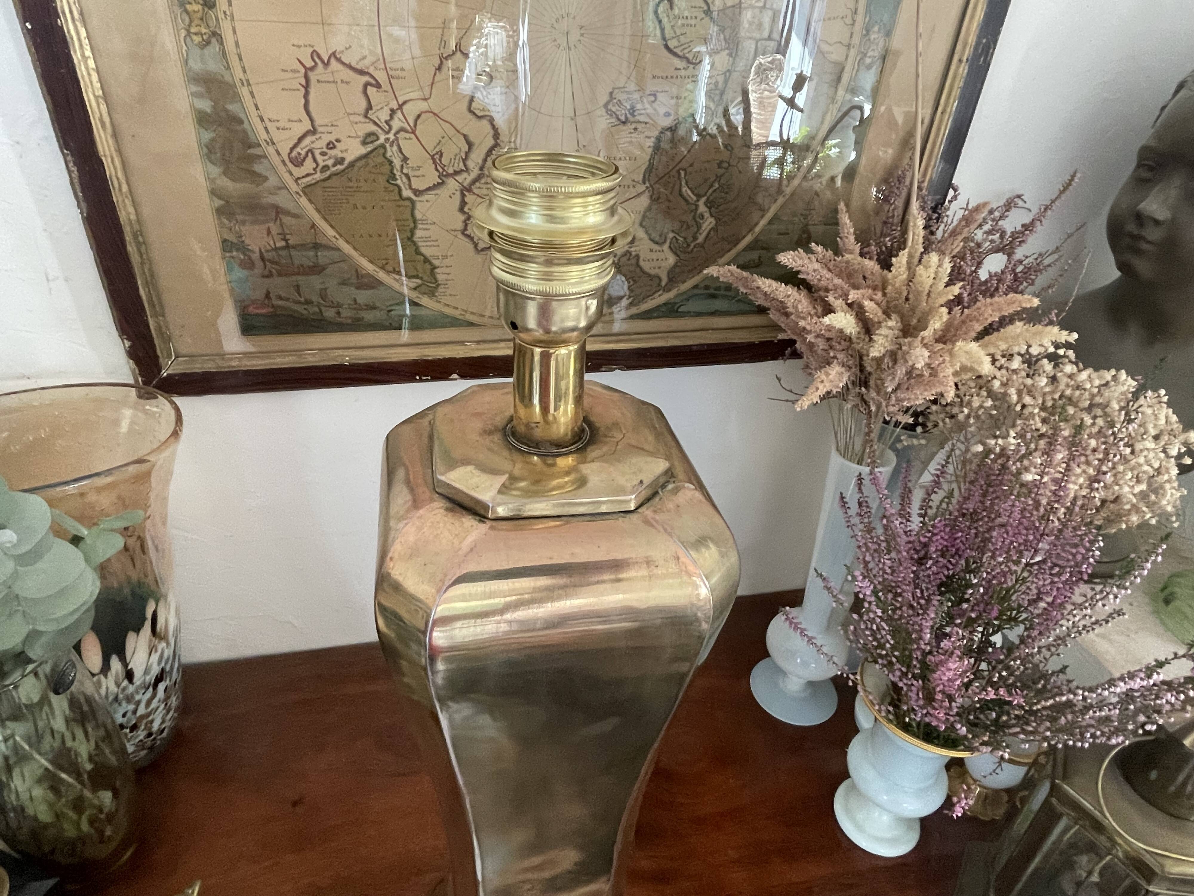 Pied de lampe en laiton vintage 50cm