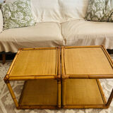 Set of two rattan bedside or side tables