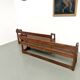 Pair of communal benches in solid oak, 1950s.
