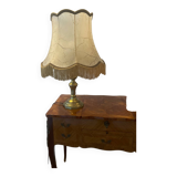 Brass and pig bladder lamp