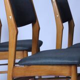 Lot de 6 chaises scandinaves pour salle à manger, tissu gris acier, facile d'entretien