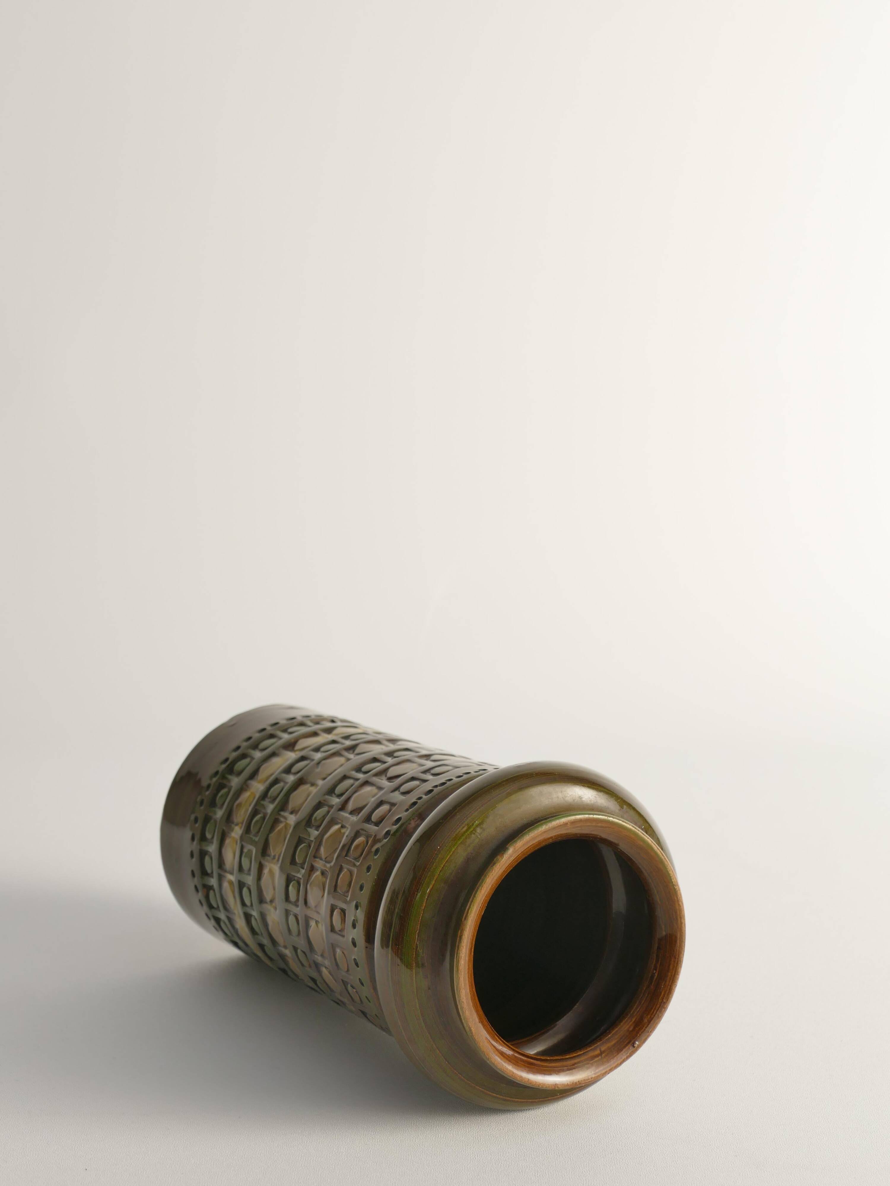 Vases en grès jaune et vert par Aldo Londi pour Bitossi, Italie, ensemble de 3