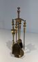 Neoclassical Brass Fire Tool Set with Arch and Ornate Balls.