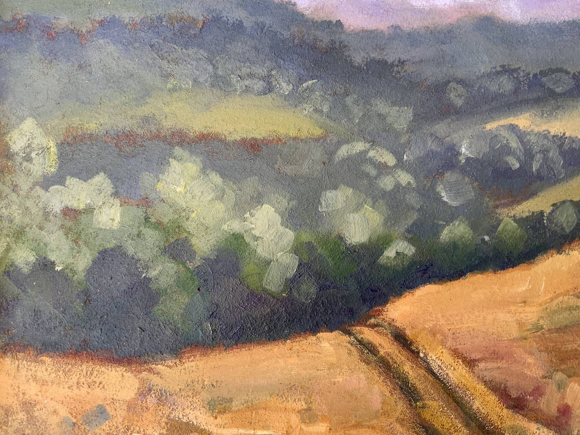 Vintage Impressionist Oil Painting Landscape, Signed R. Grinberg