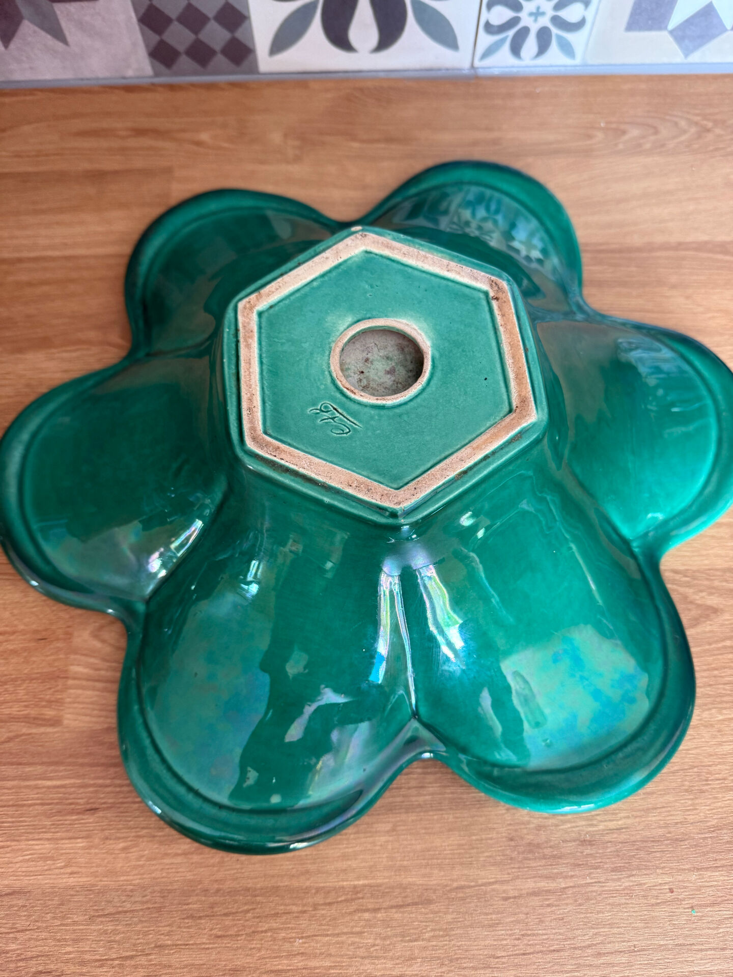 large hollow ceramic bowl in emerald green, CAB Bordeaux
