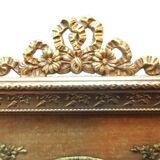 Empire square frame, in gilded bronze, Louis XVI knots, photo medallion