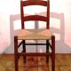 Chaise enfants vintage en bois et paille