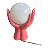 Lampe mains en céramique rose