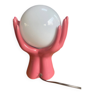 Lampe mains en céramique rose