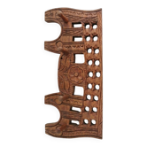 Wall-mounted coat rack carved from exotic solid wood – Ethnic craftsmanship &