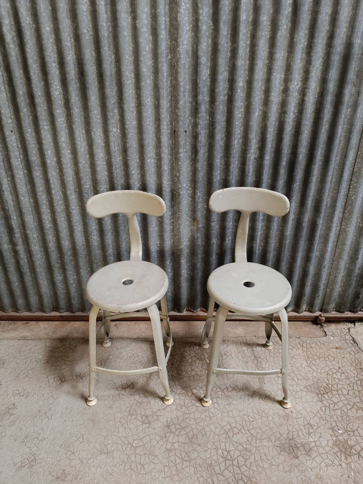 Paire chaises hautes Nicole Vintage - Tabouret d'atelier
