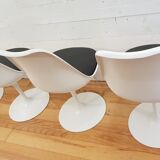 White Tulip chairs by Eero Saarinen for Knoll 1960