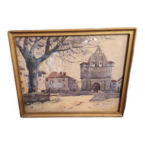 Aquarelle française d’époque